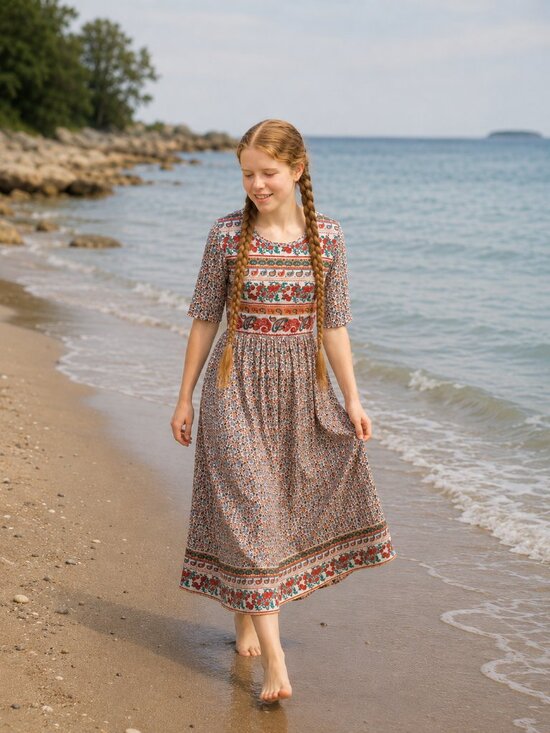 Unbranded Dresses & Skirts - Paisley Ditsy Floral Knit Dress